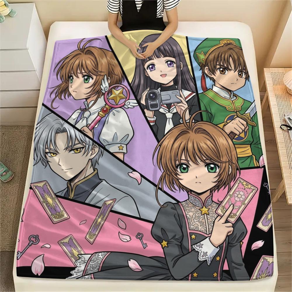 1PC Cardcaptor Sakura Patterned Flannel Blanket Suitable For All Seasons For Home Decor Warmth And Comfort Gifts Holiday Present