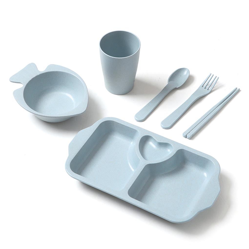

Kids Dinner Plate Divided Dish Tray Dessert Baby Food Feeding Tableware Eyeful