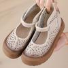 Summer Genuine Leather Sandals Women'S Cutout Ankle Boots Ladies Chic Dressy Shoes Staps Woman Hollow Bootie Mary Jane Sandals