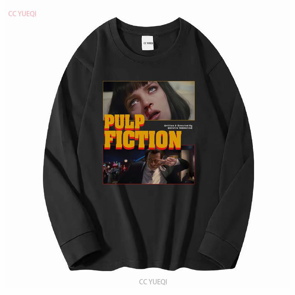 Pulp Fiction Movie T Shirt Vintage Retro for Quentin Tarantino Fans Washed Oversized Birthday Long or Short Sleeves Vintage