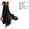 Fat Hiding Loose Dress Women's Flowy Chiffon Dress, Sleeveless Crew Neck Asymmetrical Hem Plus Size Women Long Summer Layered Cocktail Wedding