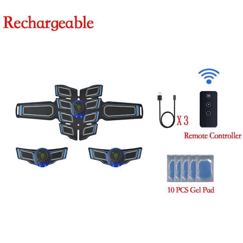 Smart EMS Muscle Stimulator with Remote Controller Electric Abdominal Trainer for Body Slimming and Relax