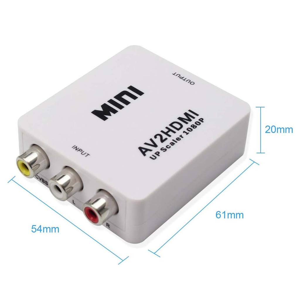 AV to HDMI Converter, RCA to HD AV to HDMI Connector Analogue Video Signal to HDMI Adapter HD Video Switch Box for Laptop, TV, P