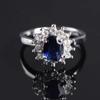 Women Luxury Diamond Ring Trendy Blue Zirconium Diamond Ring Jewelry Accessories For Engagement