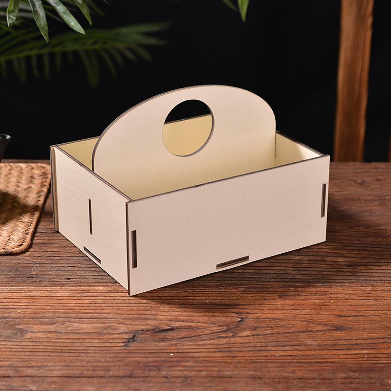 Hand-Carried Wooden Gift Box with Dividers - Solid Pine & Bamboo Wood