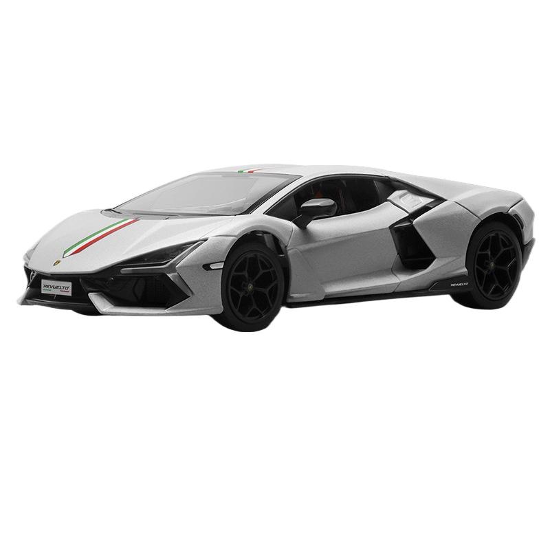 

1/24 Модель суперкара Lamborghini Revuelto Литой металл Коллекционные Хобби Игрушка Миниатюра Подарочная коробка для Парня Мальчика серый