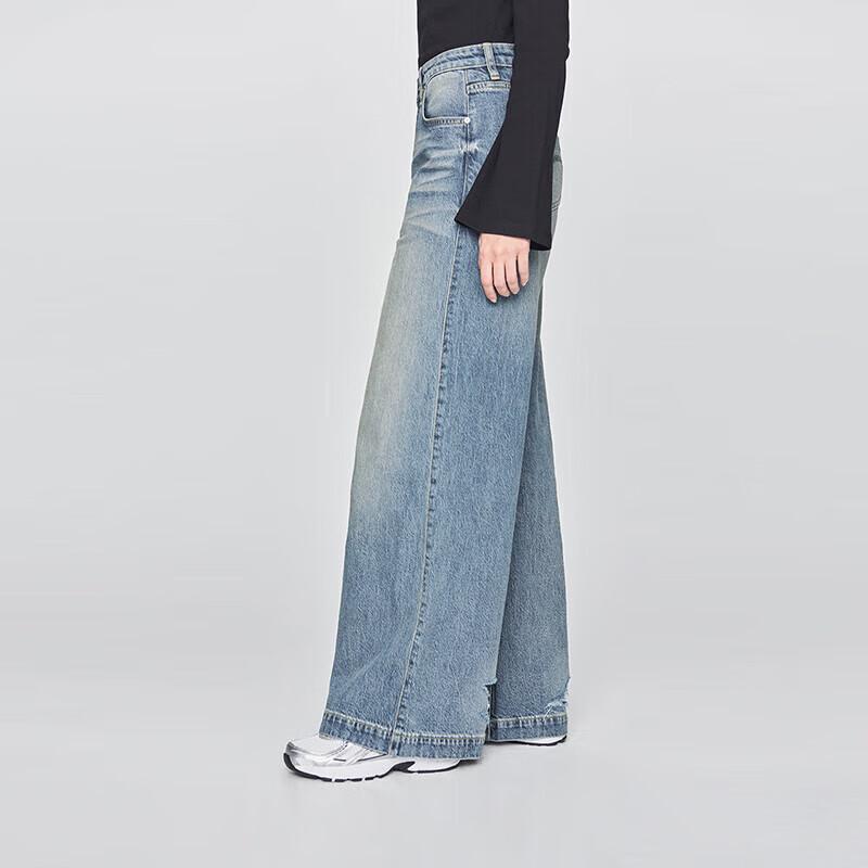 Lee Women's Retro Ripped Wide Leg Jeans