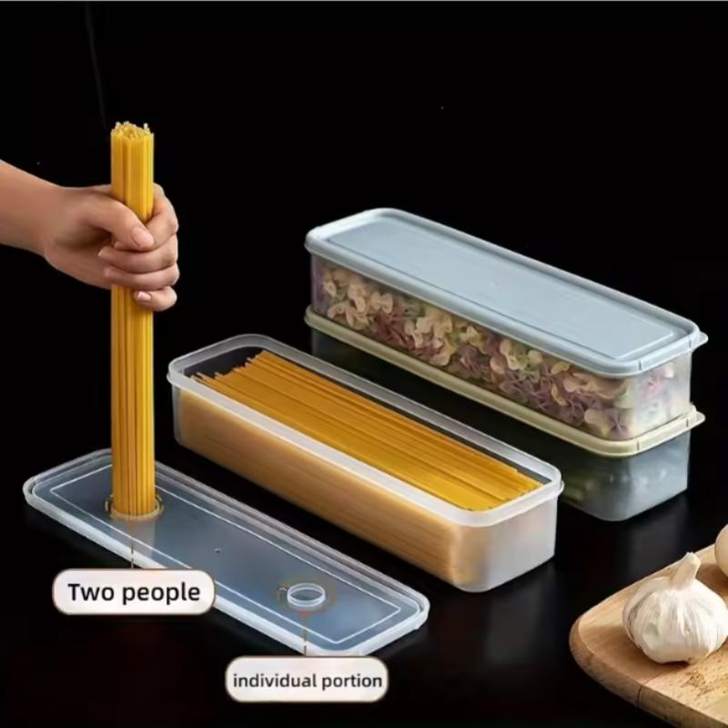 4 Pcs Long Rectangular Food Storage Containers, Plastic Reusable Refrigerator Organizer Boxes Kitchen Accessories