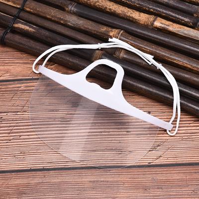 Yeniden Kullanılabilir Şeffaf Buğu Önleyici Tükürük Önleyici Ağız Kalkanı Plastik Ağız Örtüsü