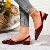 Fashion Black Heeled Sandals Clear Shoes 2025 Women's Black Rhinestone Medium Pointed Closed New Spring Gladiator Girls