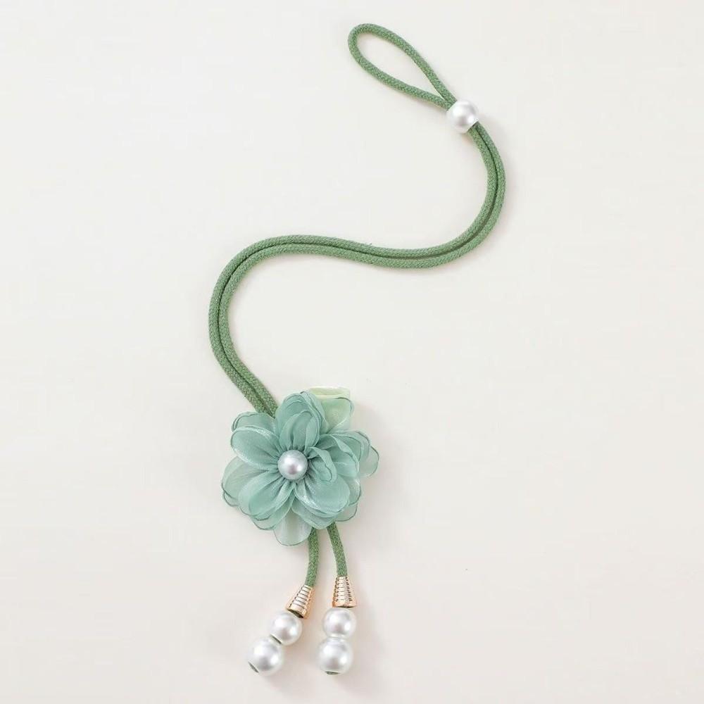 Adjustable Flowers Curtain Straps with Pearl Pendant Curtain Buckle Curtain Binding  Living Room