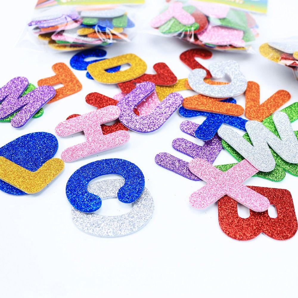 Self-adhesive Glitter Alphabet Sticker A-Z Letters Alphabet Learning  Sticker  Early Educational