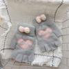 New Style Women's Half Finger Big Children's Warm Five Finger Split Finger Writing Love Bow Cute Knitted Gloves