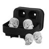 2Pcs 4-Grid Distinctive Skull Shape Ice Mold Silicone Ice Cubes Tray for Home Bar Use
