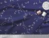 Soimoi Japan Crepe Satin Fabric Leaves & Buds Flower Print Fabric by the metre 42 Inch