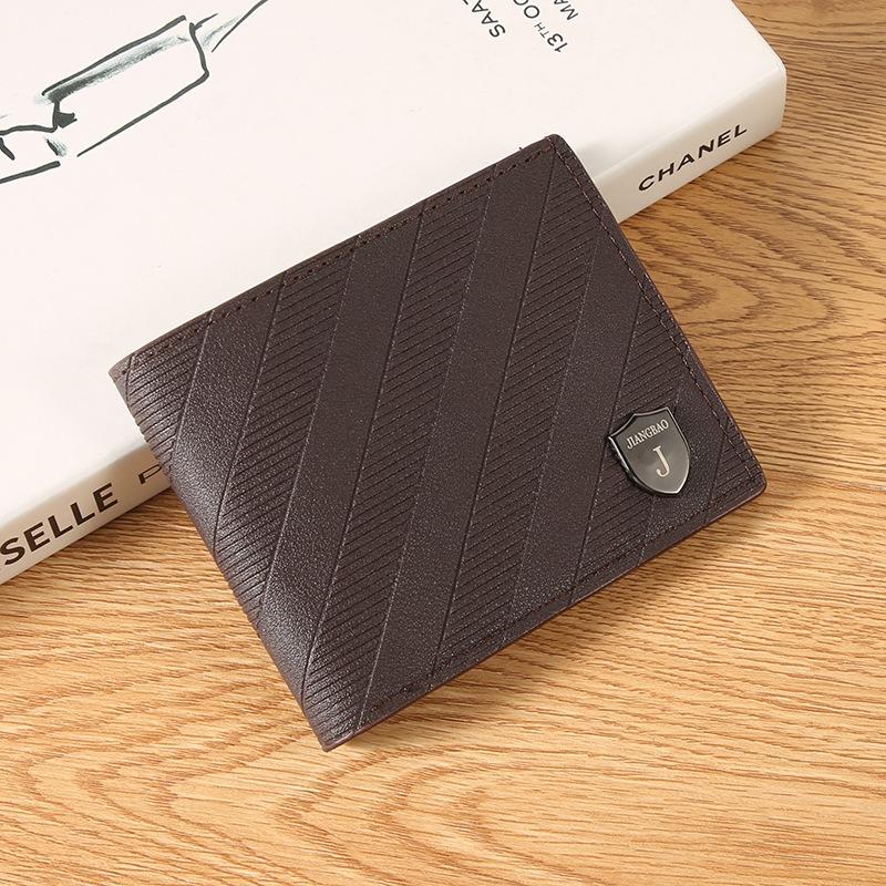 New Men's Wallet Short Wallet Men's Green Business Casual Horizontal Wallet Fashion Large Capacity Soft Leather Wallet