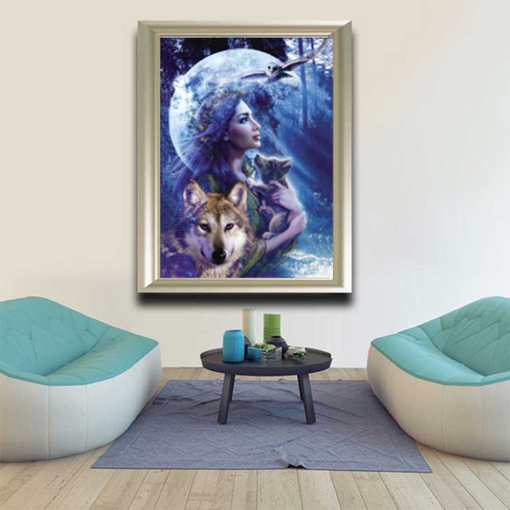 5D DIY Diamond Rhinestones Painting Kits Beauty Girl Diamond Rhinestones Paintings Diamond Embroidery Art Crafts for Adults Kids