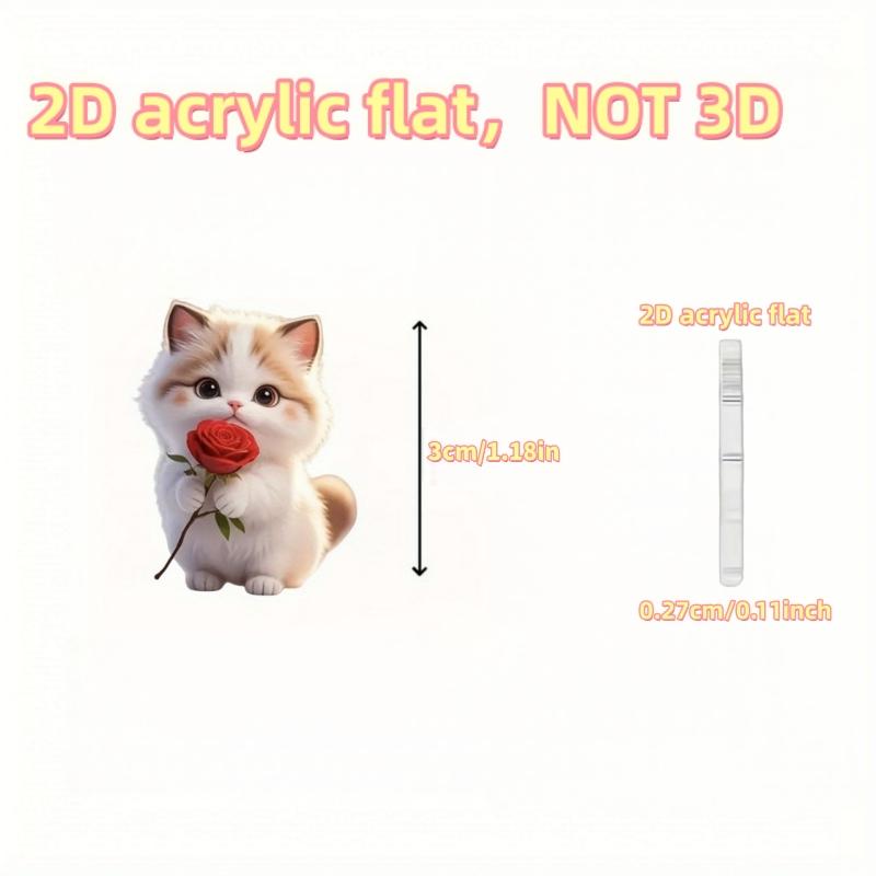 2D Acrylic Cute Kitten Phone Dust Plug, Phone Decoration Small Pendant Cute Dust Plug, Phone Decoration