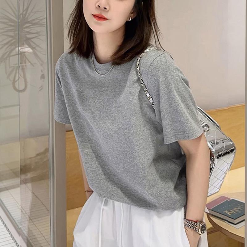

Women s Korean Style White Short-Sleeved Slim Fit T-Shirt - Versatile Round Neck for Spring, Summer & Autumn Medium