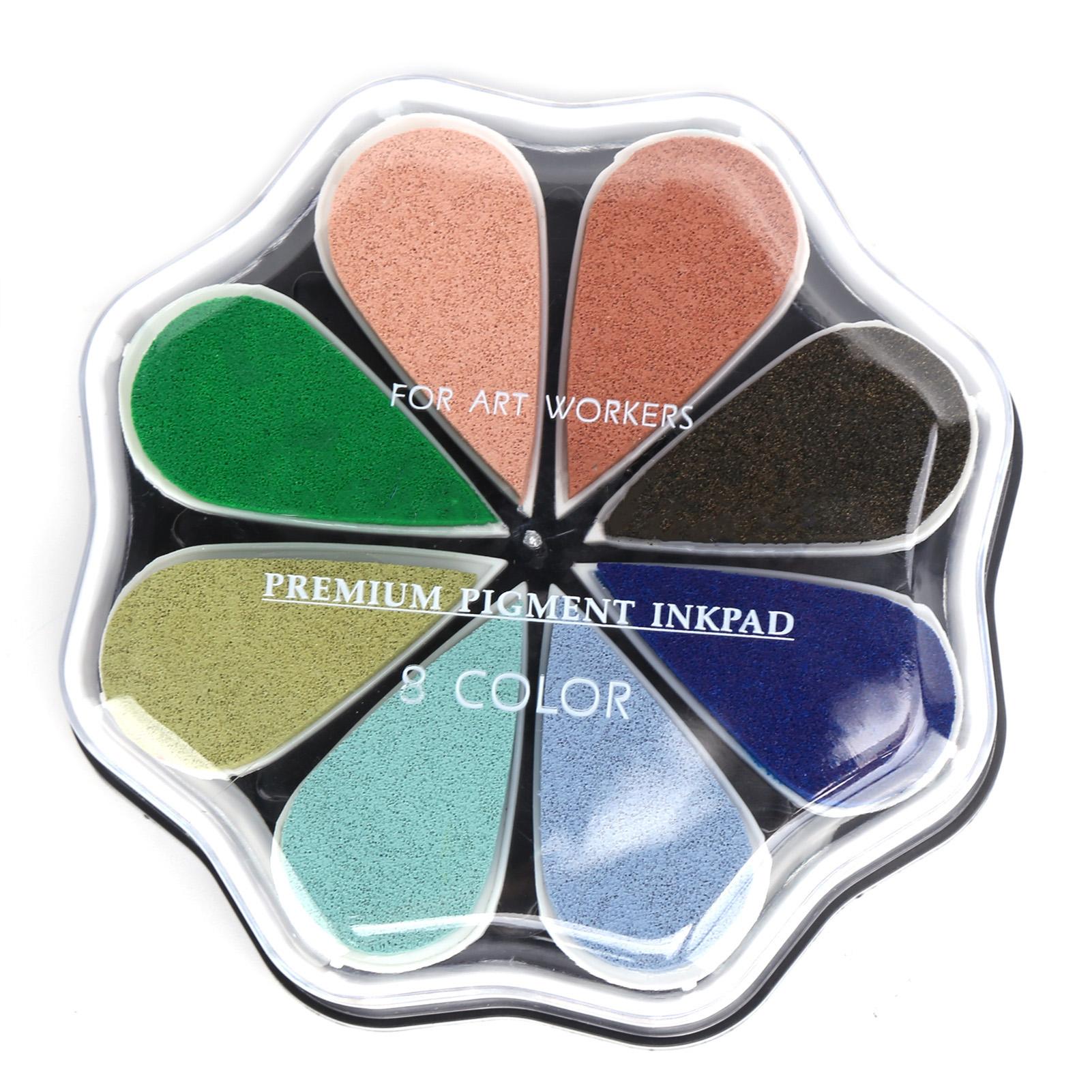 

8 цветов Лепестковая штемпельная подушечка на водной основе DIY Ручная штамповочная подушечка для обычной бумаги(1023 Дощатая набережная )