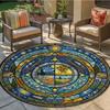 Mandala Famous Painting Round Area Rug,Carpet Rug for Living Room Bedroom Sofa Playroom Decor,Non-slip Floor Mat Q0024