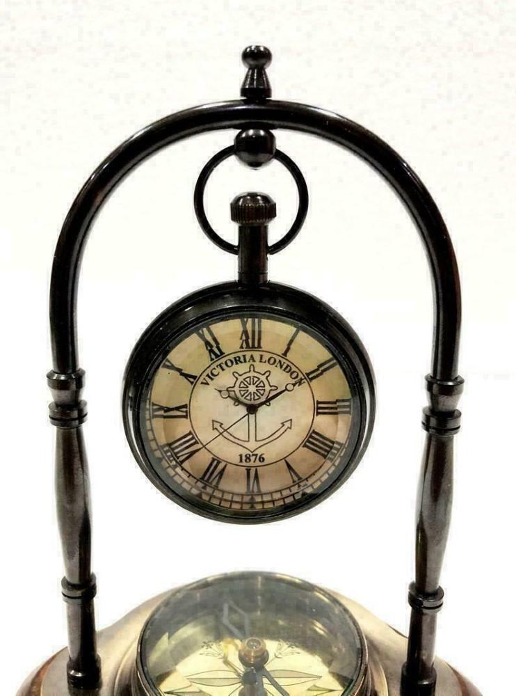 Antique Desk Clock Vintage Table Top Antique Brass Decorative Gift
