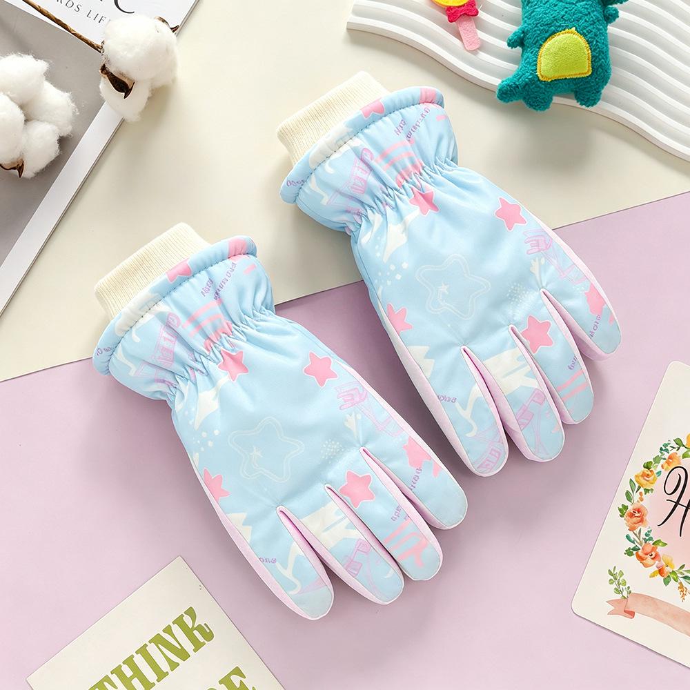 Kids' Winter Ski Gloves: Waterproof, Windproof, Thick Fleece-Lined for Boys & Girls Snow Play, Cycling, and Outdoor Activities