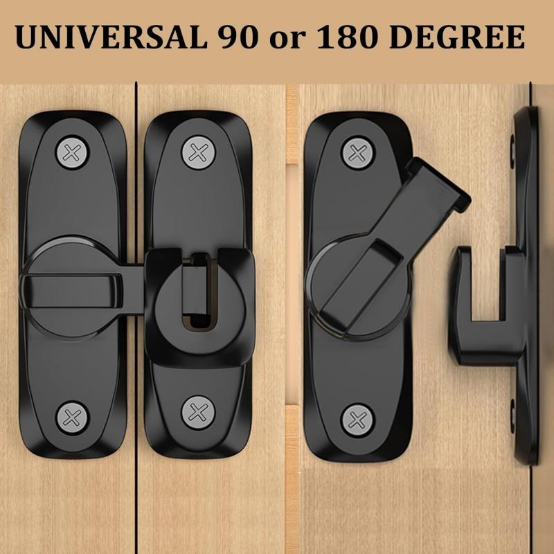 90/180 Degree Flip Door Lock Sliding Door Latch Zinc Alloy for Home Security Gate Anti-Theft Door Bolts Hardware