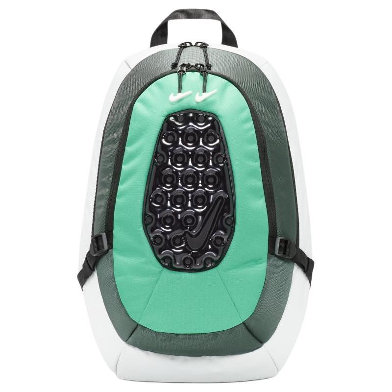 Nike Polyester With Nylon Backpack Unisex Light Silver & Vintage Green & Summit White Casual