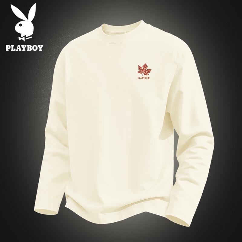 PLAYBOY Men's Long-Sleeve Cotton Casual T-Shirt