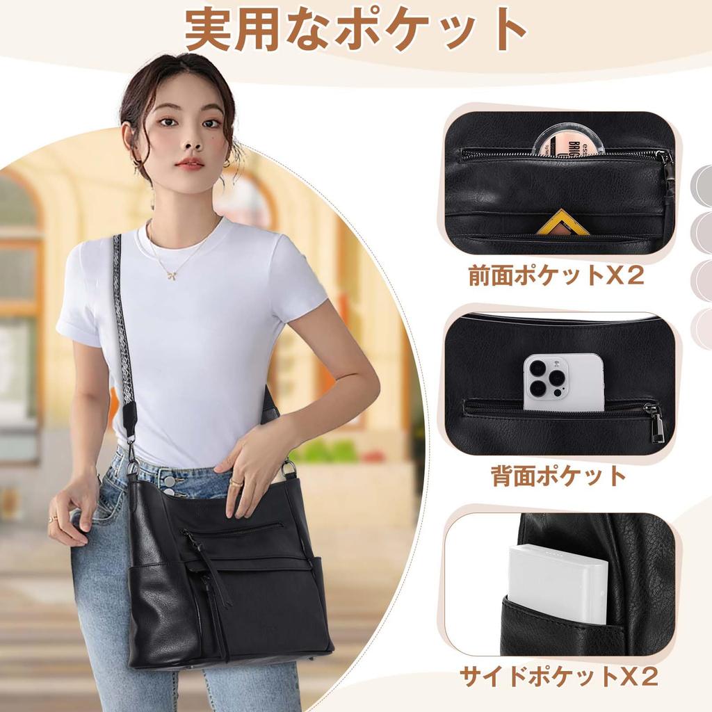 VASCHY Women's Tote Bag, Large Capacity Business Bag with PU Leather, Handbag and Pouch Set, A4 Size, Waterproof, CrossbodyShoulder Bag, Perfect for