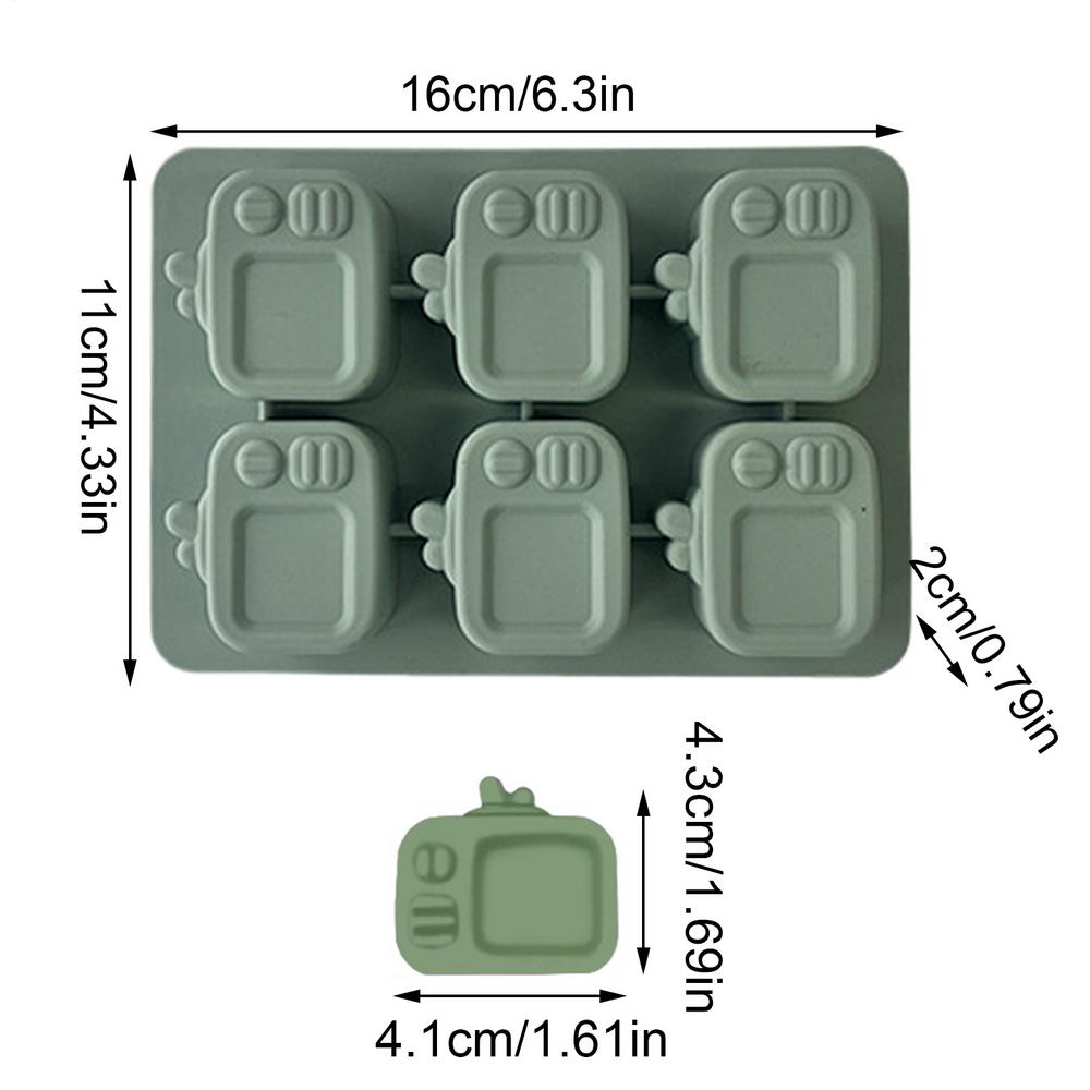 

Ice Molds For Cocktails TV-Shaped Silicone Ice Maker Mold 6-Cavity Lidded Beverage Making Baking Mould Reusable For Wine Whiskey