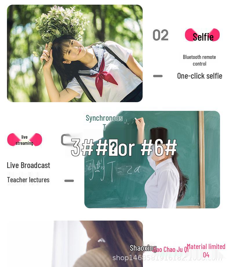 2.1m Thickened Mobile Phone Tripod Stand with Temperature Sensor and LED Beauty Light for Studio Photography and Live Streaming