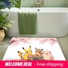 Pokemon Cherry Blossom Picnic Print Doormat Anti-slip Absorbent Floor Mat for Home Entrance Bedroom Living Room Decor