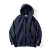 Men's 450g Heavyweight Fleece American Retro Cardigan Jacket Couple's Fleece-Lined Warm Casual Hooded Sweatshirt