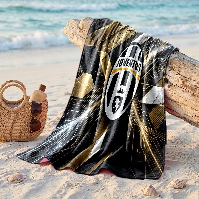 Juventus FC Baskılı Mikrofiber Plaj Havlusu Hızlı Kuruyan Emici Büyük Havlu Plaj Yüzme Seyahat İçin