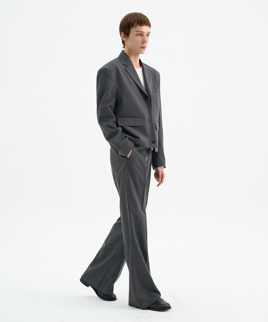 Trip Le Sens Custom 3B Crop Blazer_Grey