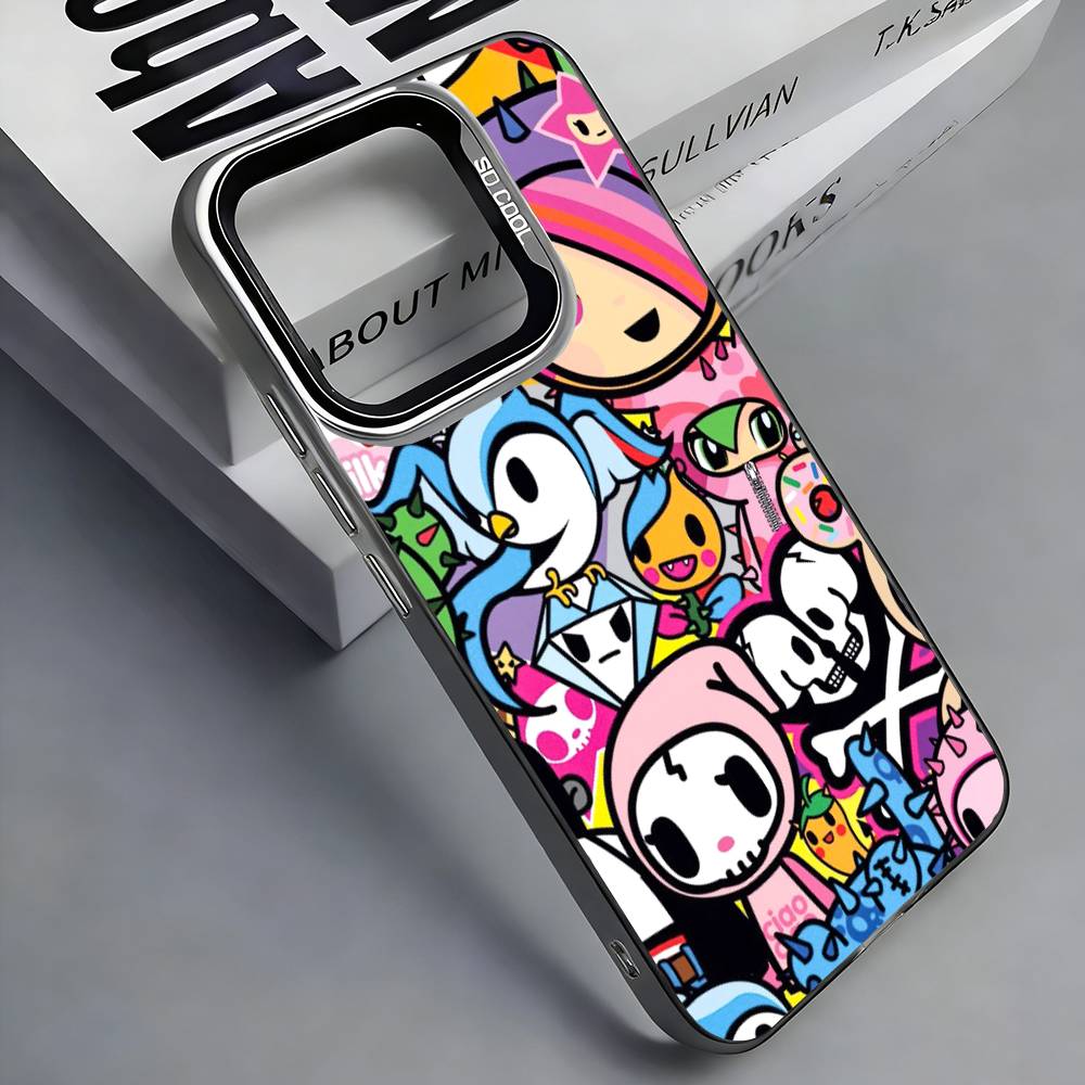 Japan T-Tokidokis Phone Case For iPhone 17,16,15,14,13,12,11 Plus,Pro Max,Colored Silver Phone Case