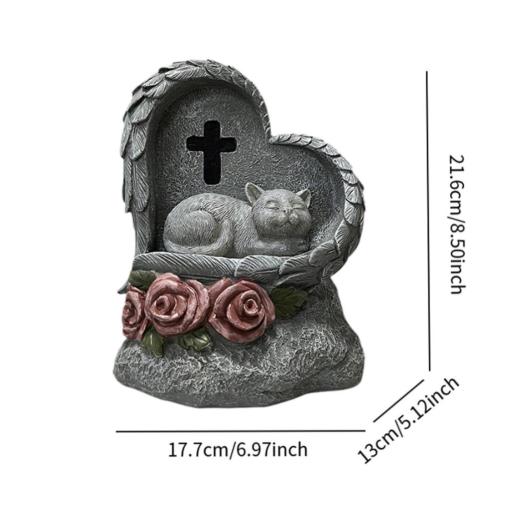 Small Animal Monumen Yard Decoration Compact Memorial Gifts Waterproof Outside Loss of Pet Gift Sola Powered Pet Grave Marker