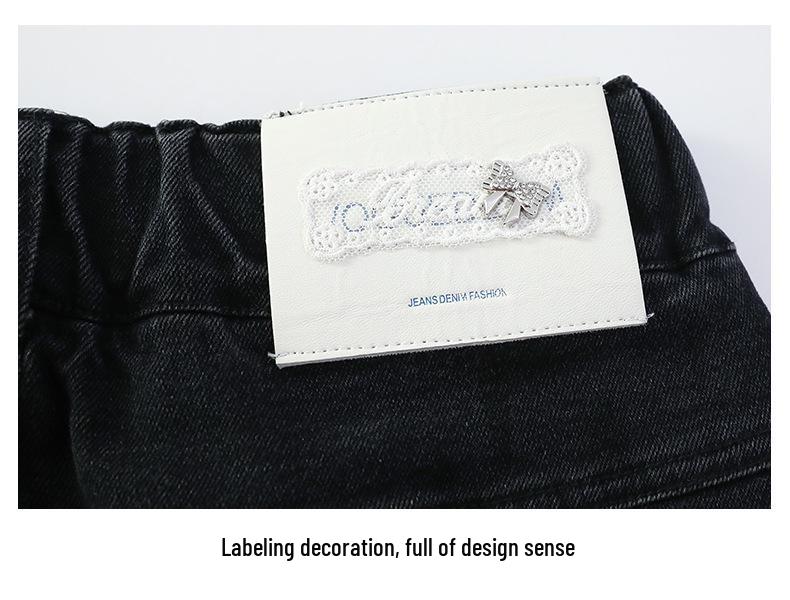 Girls' Flared Jeans with Bow - Autumn 2025 Fashion