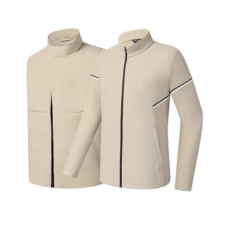 Fila Golf Series Minimalist Casual Sports Detachable Two-Piece Goose Down Warm Jacket Men Outerwear A61M545905FLK