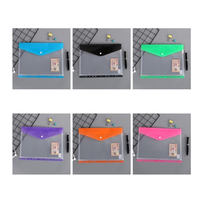 11 Holes Punched Pocket  File Wallets Binders Folders with Snap Button
