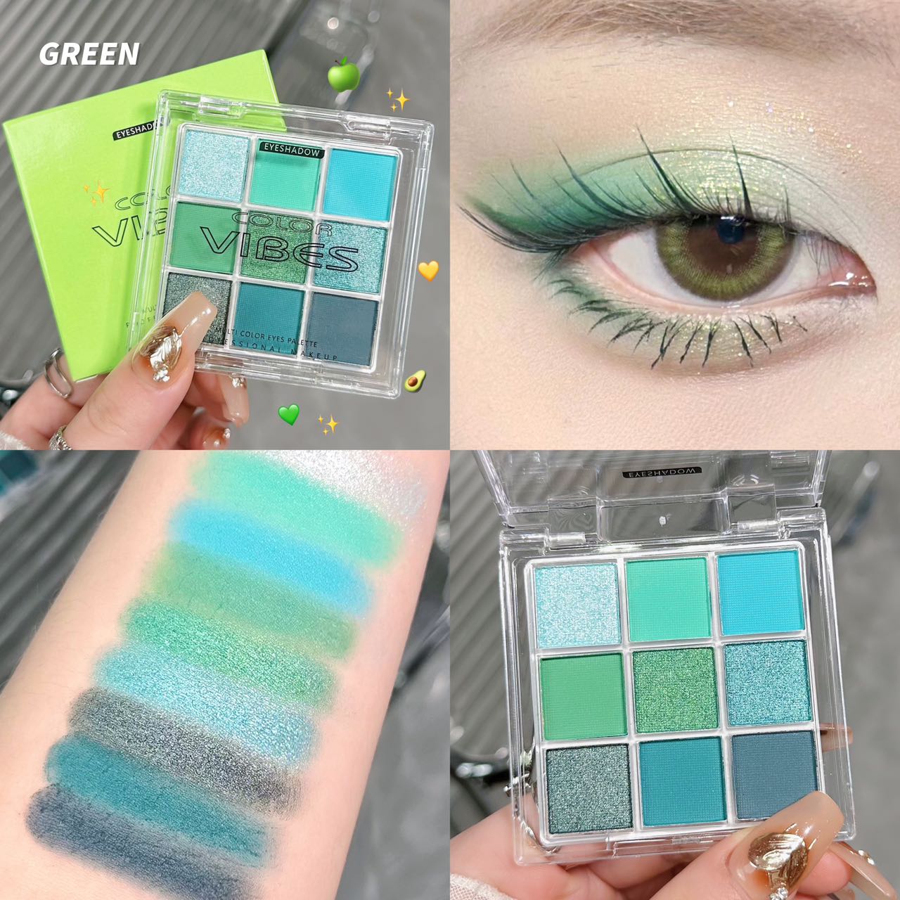 Boobeen 9-Farben Lidschatten Palette – Hochpigmentiert Mit Matte & Glitter | Natürliche Nuancen Für Tag- & Abendlooks