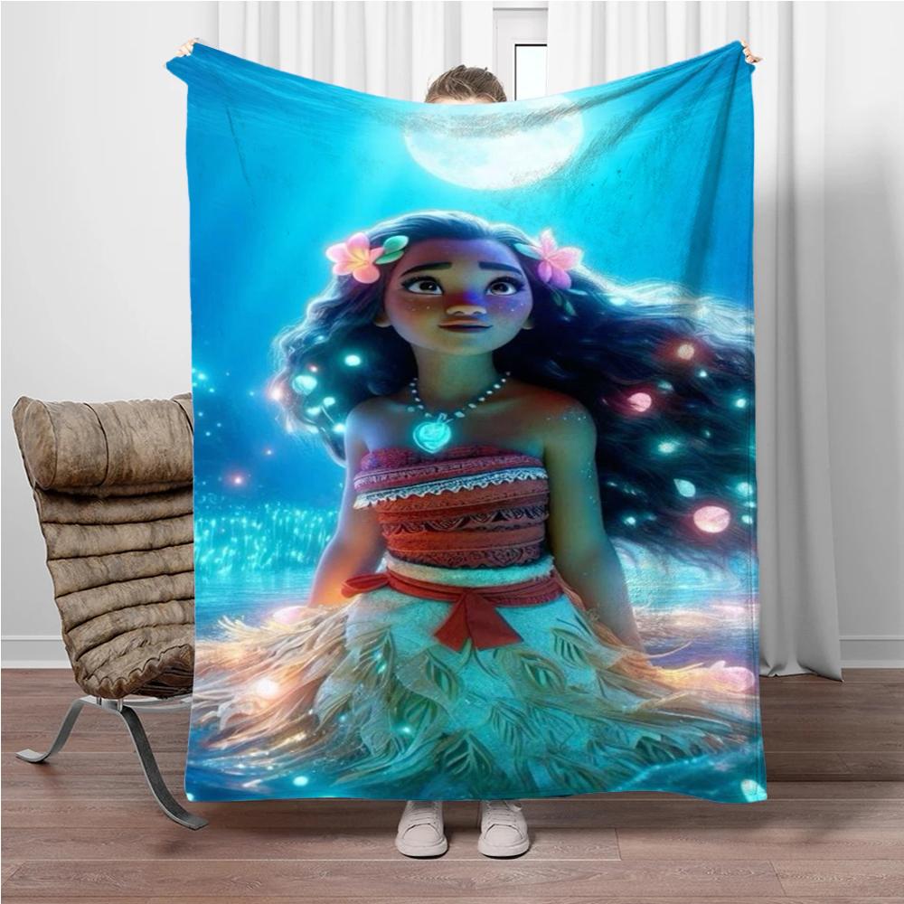 Disney Cartoon Moana Room Warming Decorative Flannel Thin Blanket.Office,Chair,for Sofa,Living room,Travel Picnic Blanket Gifts