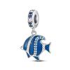 925 Silver Ocean Series Turtle Crab Charm Beads for 3mm Bracelet DIY Jewelry Making 100% Authentic