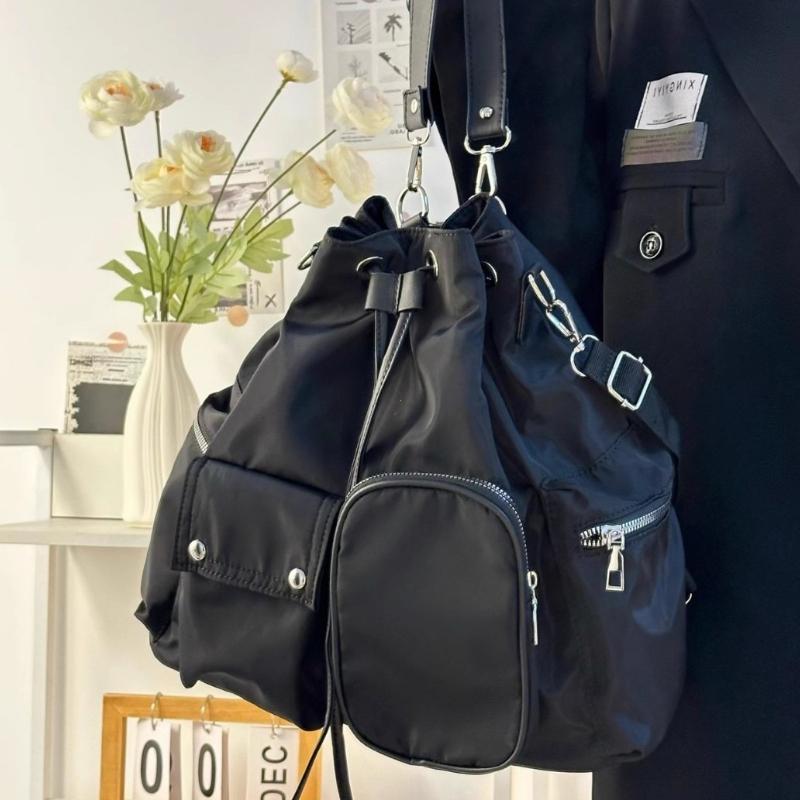 Sweet Cool Nylon Backpack Women's Lightweight Shoulder Crossbody Bag Dual Strap Casual Sle Fashionable Trendy Design Backpacks