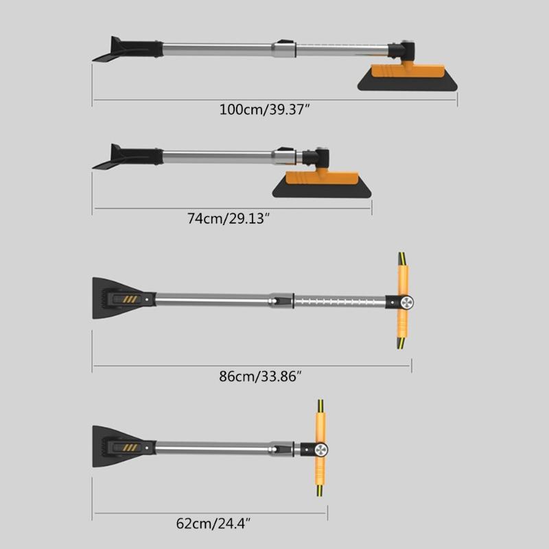 Rozsuwana łopata do śniegu skrobaczka do lodu wielofunkcyjna szczotka do odśnieżania nie rysująca szyby miotła do śniegu na szybę samochodu, kampera, SUV-a