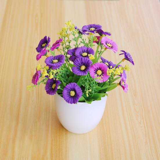 1 Zestaw Sztuczna Doniczka Nieblaknąca Ozdobna Wielofunkcyjna Wyraźna Tekstura Nie Wymaga Przycinania Sztuczny Kwiat Dekoracja Ogrodu