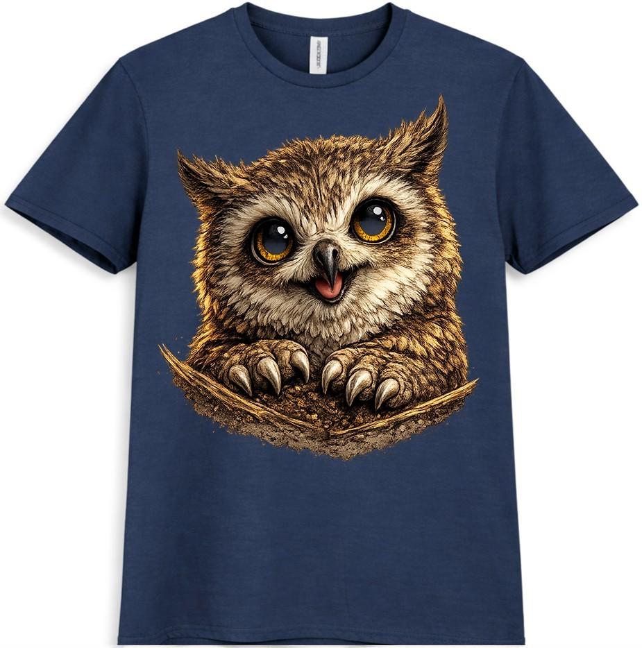 Owl T Shirt Cute Baby Owl Graphic Tee Adorable Bird Lover Casual Animal Top