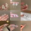 Bow Flower Zircon Stud Earrings Female Sweet High-End Temperament Design Earrings Niche Light Luxury Earrings
